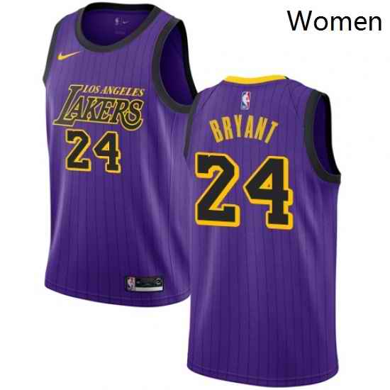 Womens Nike Los Angeles Lakers 24 Kobe Bryant Swingman Purple NBA Jersey City Edition